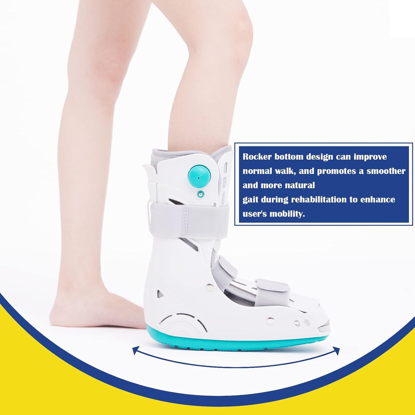 Medical Inflatable Walking Shoe Orthopedic Foot Fracture Shoe Ultralight Walking Shoe for Sprained Ankle, Stress Fracture, Broken Foot or Achilles Tendonitis (S)