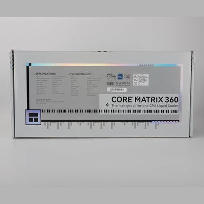 Thermalright Core Matrix 360 White CPU Water Cooler with 3 PWM Fans Water Pump Speed 2150RPM S-FDB Bearing for AMD AM4/AM5, Intel LGA1150/1151/1200/1700/2011(White)