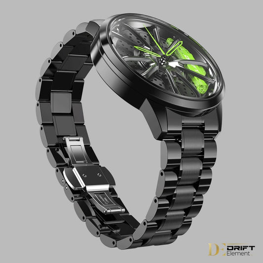 DriftElement Performance GT Rim Watch Men - Sports car Men's Wristwatch in 3D Design - Custom Designer Watch with Mineral Glass - Quartz Watch