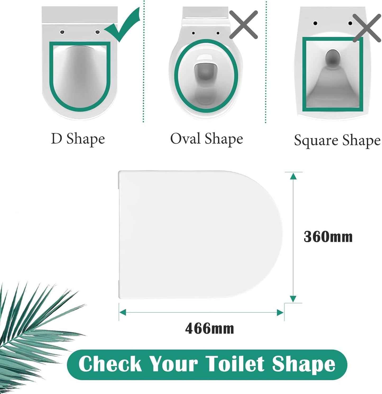 Colac WC STOREMIC D Shape Soft Close PP Alb 46.6 x 36 cm