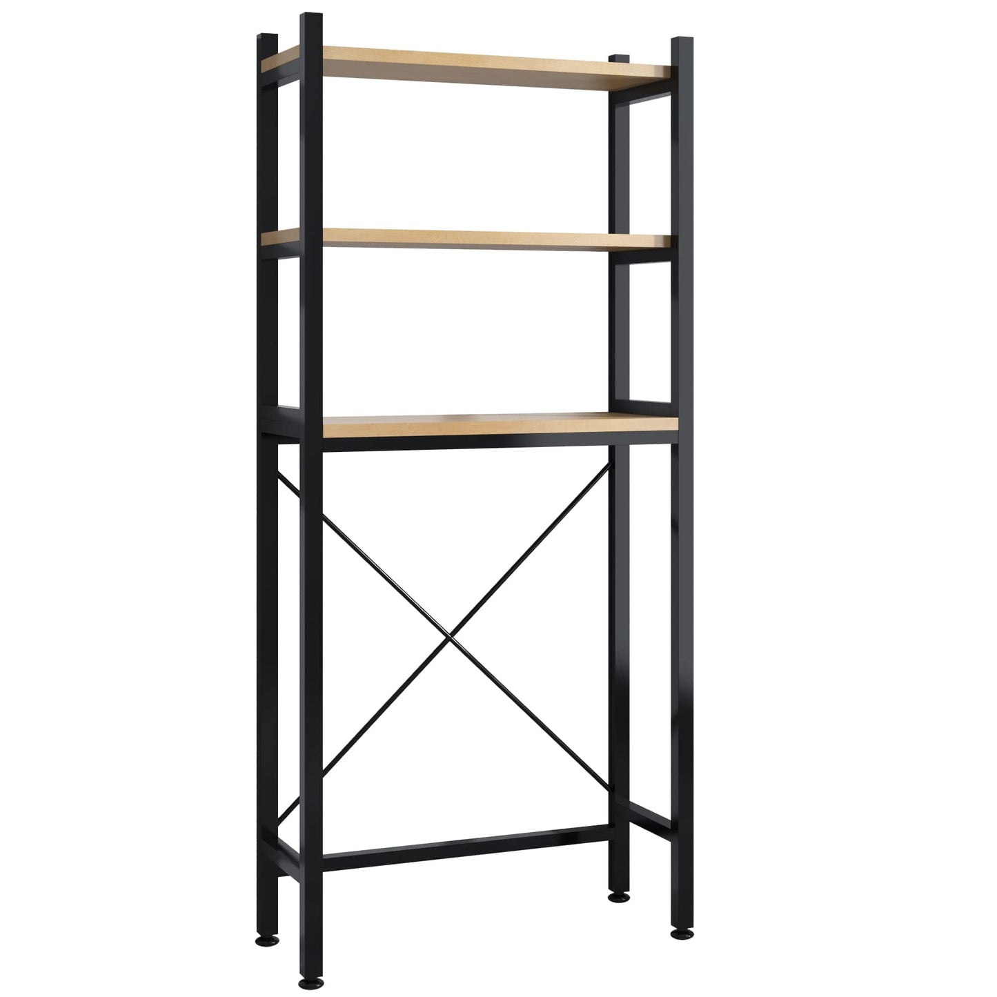 Raft baie MOYIPIN FG2 3 polite metalic ajustabil negru 70x28x158 cm