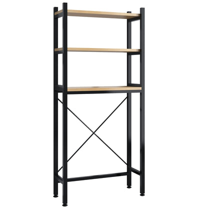 Raft baie MOYIPIN FG2 3 polite metalic ajustabil negru 70x28x158 cm