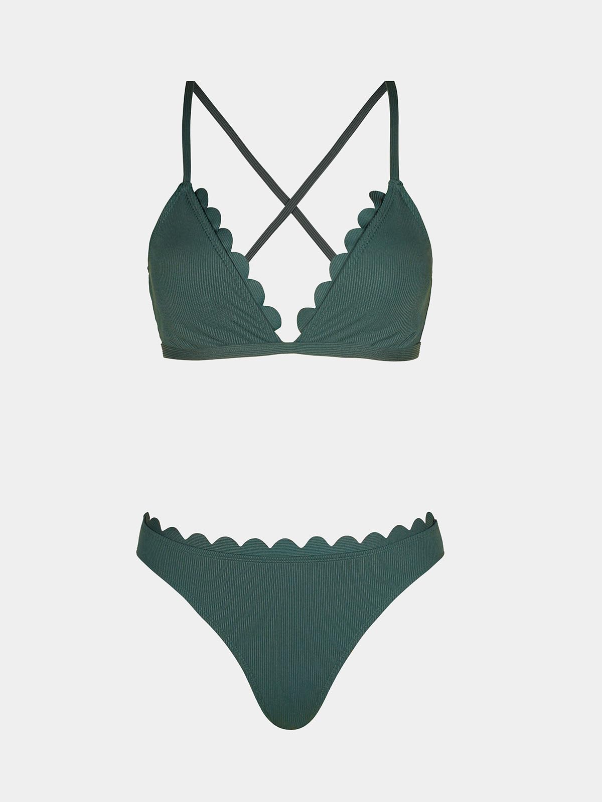 Costum de baie XL - CUPSHE Bikini Set V Neck Spate incrucisat
