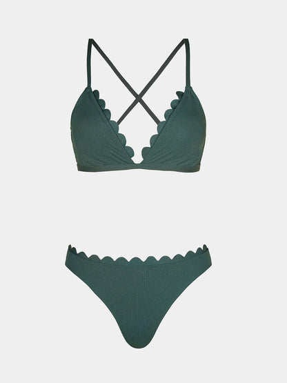 Costum de baie XL - CUPSHE Bikini Set V Neck Spate incrucisat