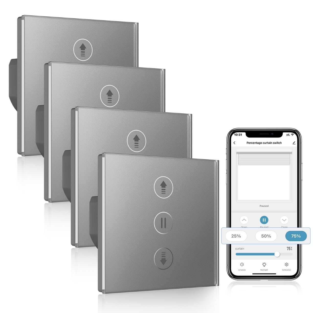 Wlan Rolladenschalter mit Prozentfunktion, Smart Rolladen Zeitschaltuhr Sprachsteuerung, Kompatibel mit Alexa/Google Home/Smart Life, Jalousien Rolladensteuerung Benötigt Nullleiter