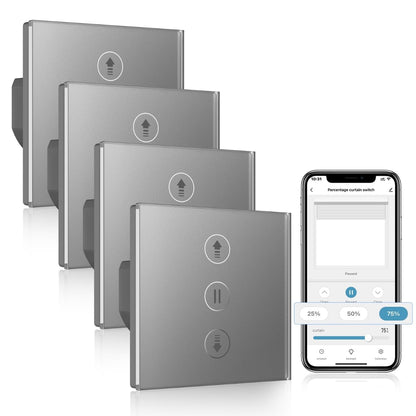 Wlan Rolladenschalter mit Prozentfunktion, Smart Rolladen Zeitschaltuhr Sprachsteuerung, Kompatibel mit Alexa/Google Home/Smart Life, Jalousien Rolladensteuerung Benötigt Nullleiter
