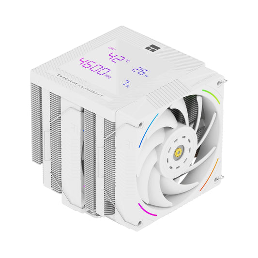 Cooler Procesor Thermalright Phantom Spirit 120 Digital SNOW, 7 conducte de caldura, dual PWM 120mm, ecran digital pe capac, pentru AM4/AM5/Intel LGA1700