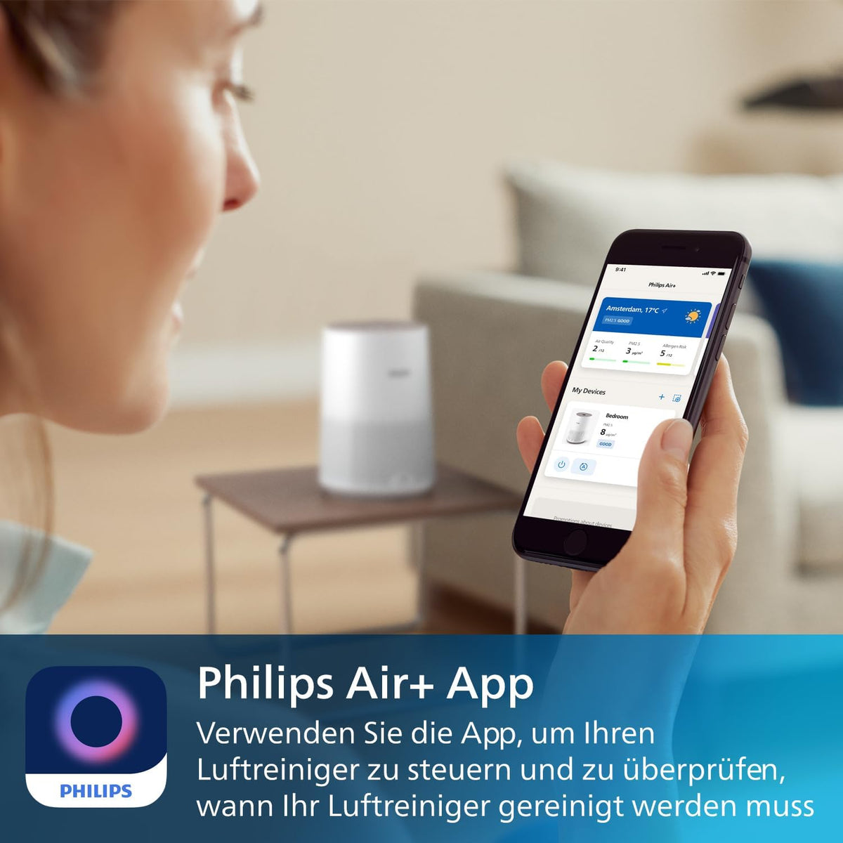 Purificator de aer PHILIPS Seria 600 pentru incaperi de pana la 44 m², alb