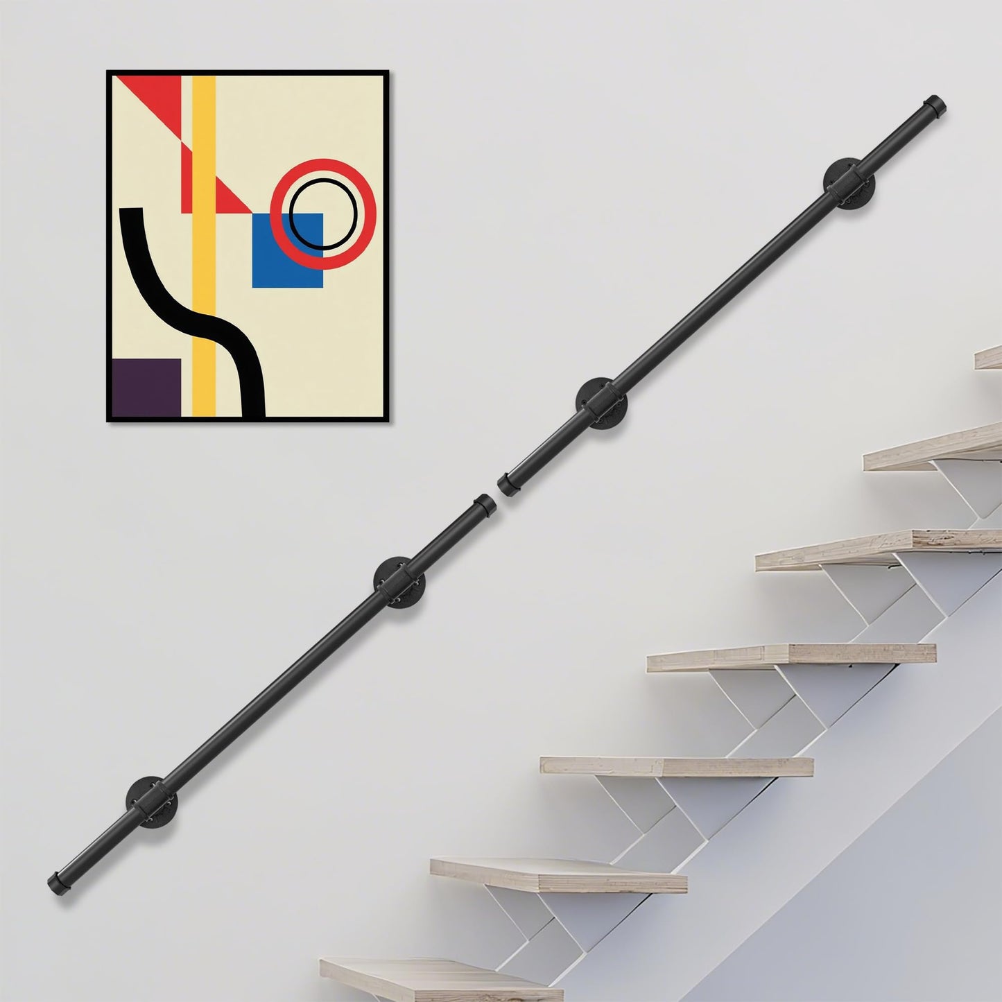 Balustrada OUUTMEE Fier forjat 100 cm neagra