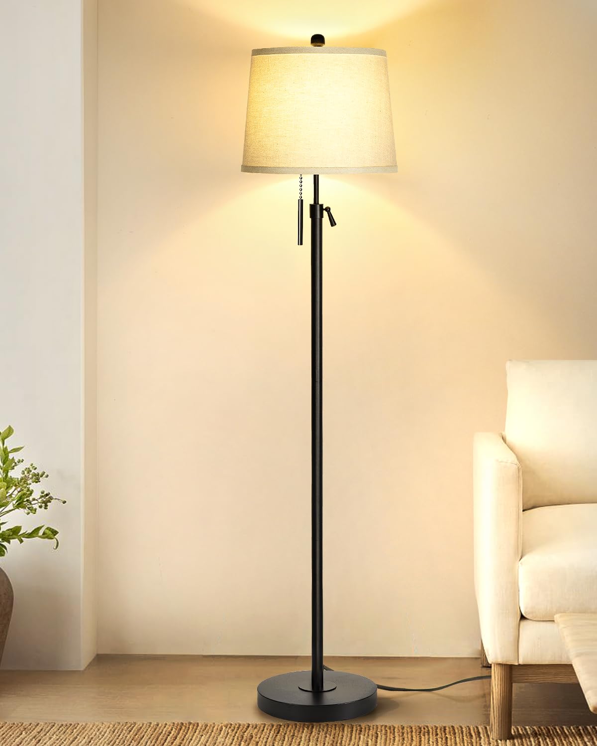 Lampa de podea Black 140-168 cm E27 LED 9W 3 temperaturi