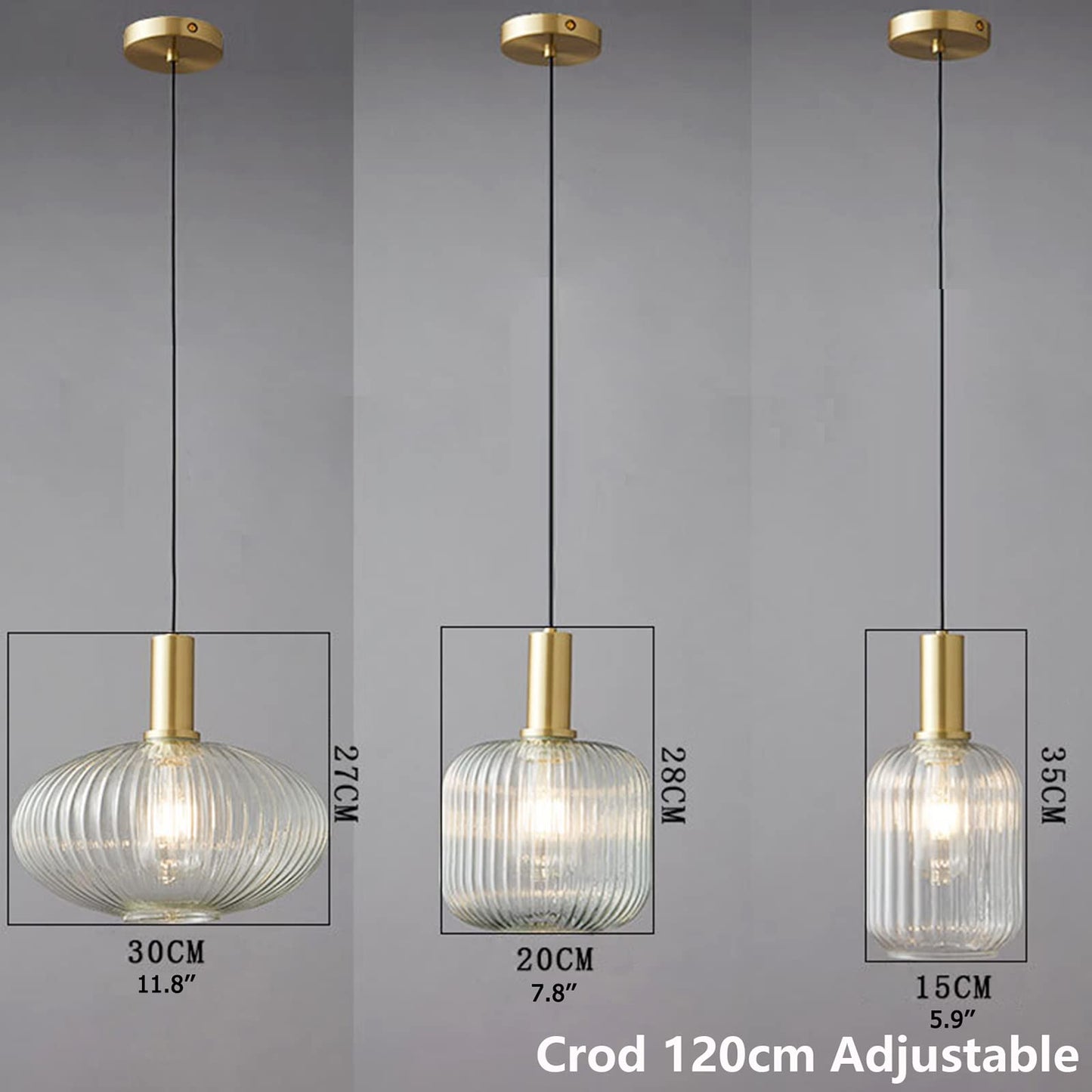 Lampa suspendata Clear Glass M E27 60W finisaj bronz