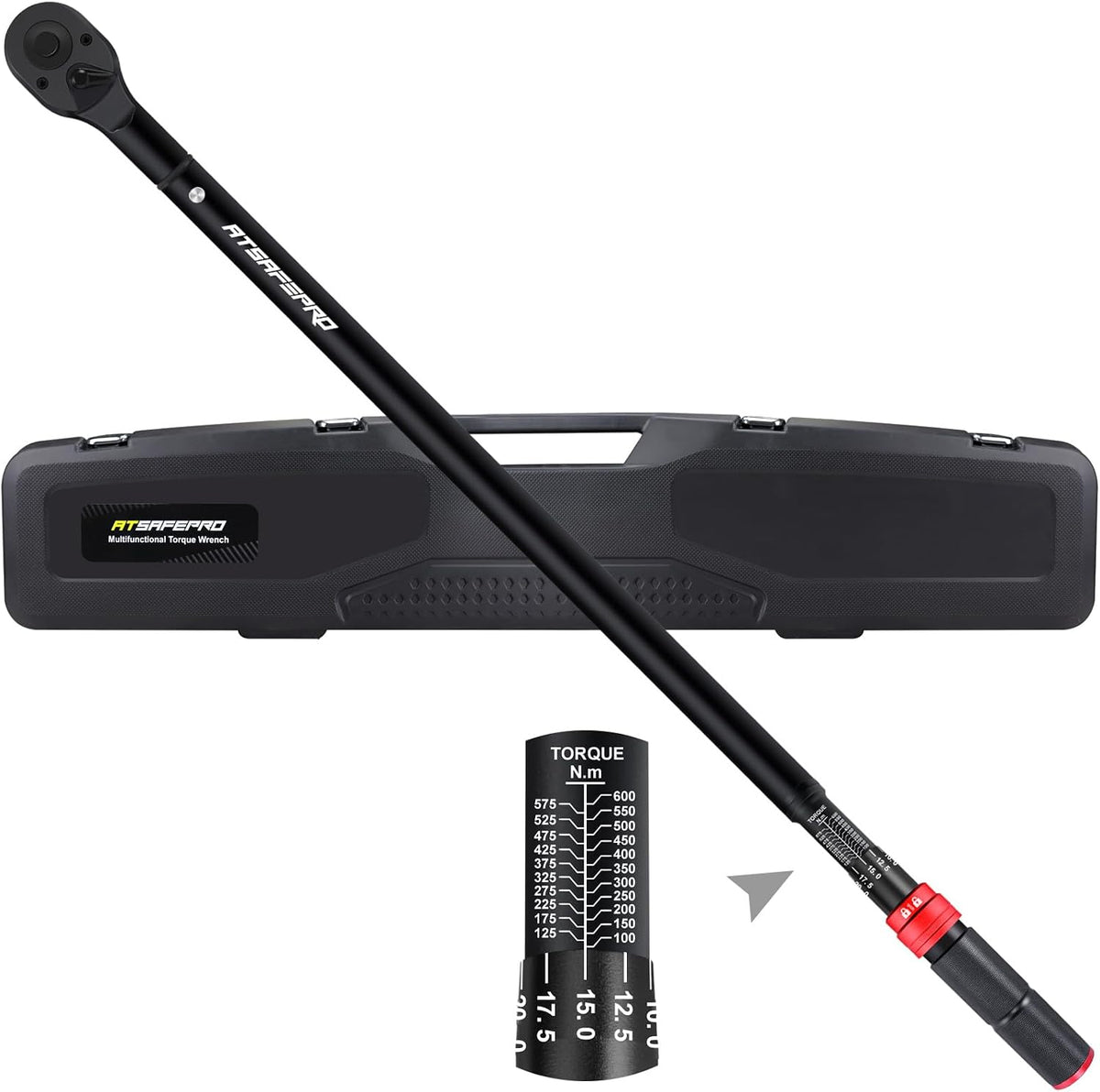 Cheie dinamometrica ATsafepro pentru roti si camioane, 3/4 inch, 100-600 Nm