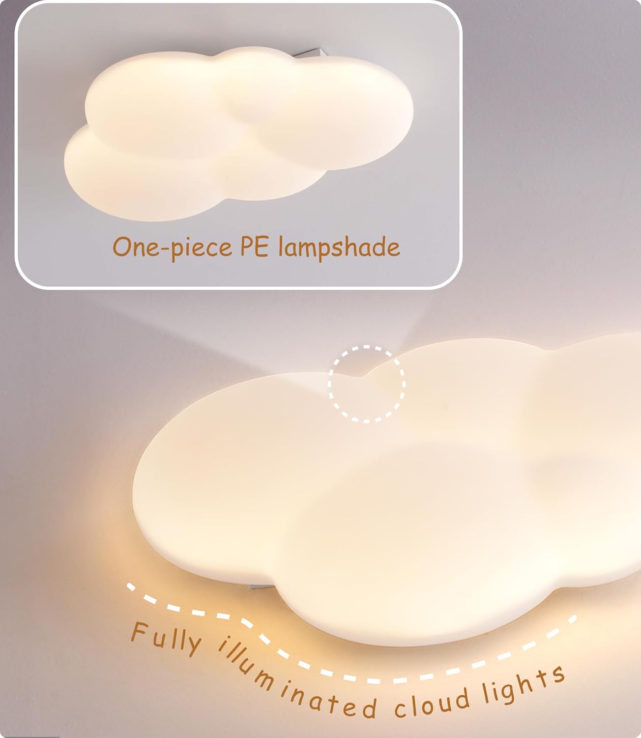 YUEEU PE soveværelse lampe børneværelse lampe loft LED loftslampe børneværelse 40 cm sky loftslampe børnelampe, dæmpbar sky lampe med fjernbetjening, loftslamper til børn, babyværelse