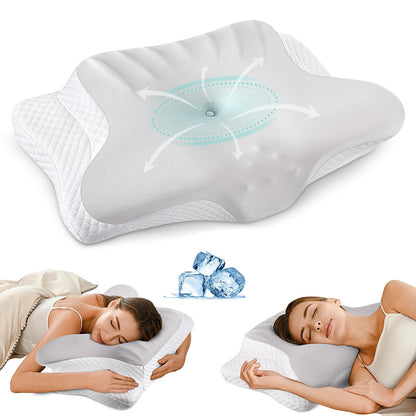 Perna cervicala Ylekto Pillow Memory Foam Queen Size alba