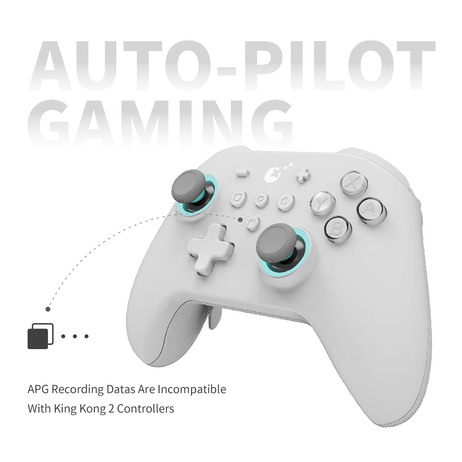 [No Drift] GuliKit KK3 Max Bluetooth Controller, Kingkong 3 Max Wireless Controller for Switch/Switch OLED, Hall Effect Joystick/Triggers, Maglev/Rotor/HD Vibration, Hyperlink Adapter (White)