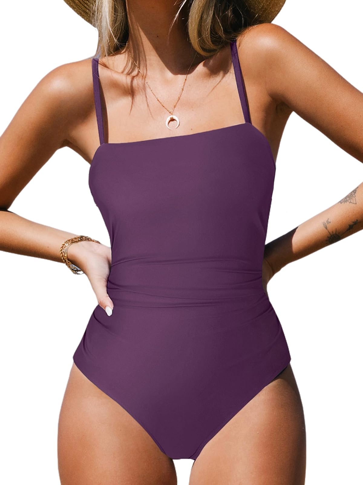 Costum de baie L - CUPSHE One Piece Square Neck Tummy Control