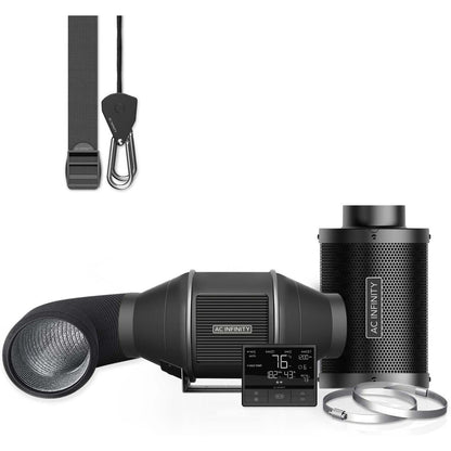 AC Infinity Air Filtration PRO Kit 100mm, Inline-Ventilator, Temperatur Luftfeuchtigkeit VPD Controller mit WiFi-App-Steuerung, Kohlefilter, Luftführung, Belüftungssystem für Wachstumszelte