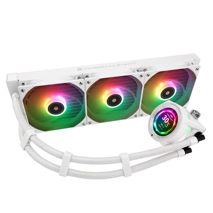 Thermalright CORE Vision 360 White ARGB-360mm AIO CPU Liquid Cooler,IPS LCD Screen with 480 * 480 Resolution,for AM4/AM5/Intel LGA1700/1851,‘2.1 inch’Magnet-Absorbent LCD Screen for Images