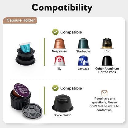 BENFUCHEN 3 in 1 Portable Espresso Machine with NO Heating Function, Type-C Charging Electric Espresso Maker, 17 Bar Mini Coffee Maker for NESPRESSO/DolceGusto Pods & Ground Coffee On The Go, Black