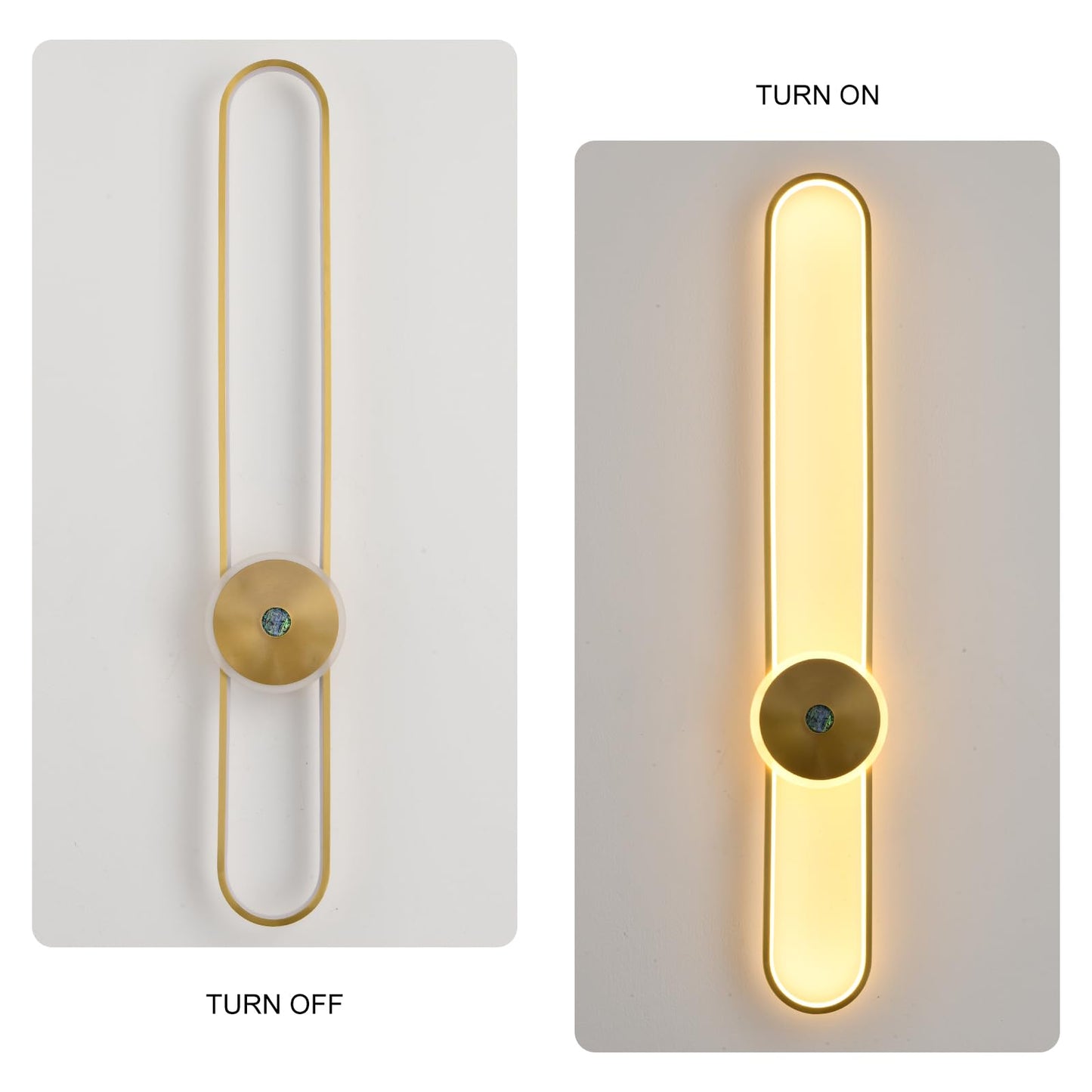 Aplica LED GEADI 115cm 16W cu telecomanda, dimabila, aurie