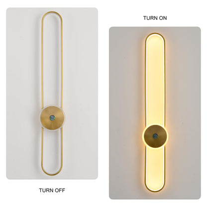 Aplica LED GEADI 115cm 16W cu telecomanda, dimabila, aurie