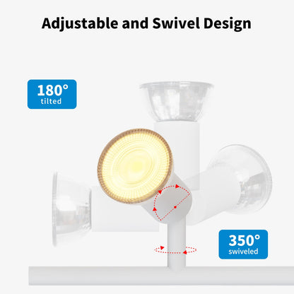Spotlight plafon LVWIT 4 Way GU10 40W, alb, metal