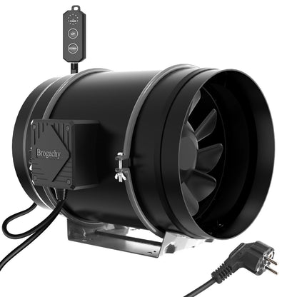 Ventilator tubular 200mm Brogachy cu PWM, motor trifazat, 1413 m3/h