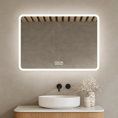 Oglinda baie Bayt Modern Minimalist 52x75 cm LED anti-aburire