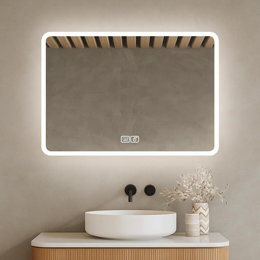 Oglinda baie Bayt Modern Minimalist 52x75 cm LED anti-aburire