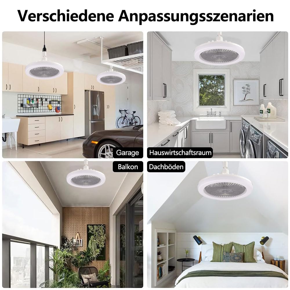 Lampa ventilator Anyingkai Fan Lamp E27 30W cu telecomanda