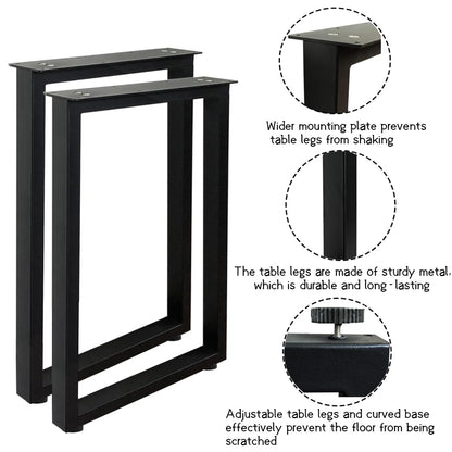 Picioare masa Jahof JHDLRT metal industrial 60 x 70 cm negre