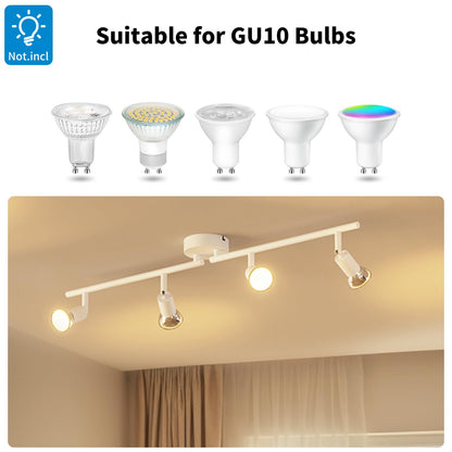 Spotlight plafon LVWIT 4 Way GU10 40W, alb, metal
