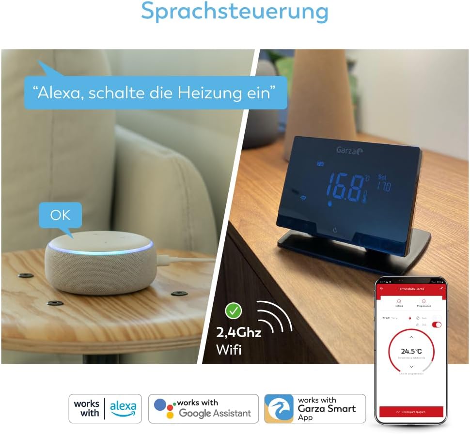 Termostat inteligent WiFi Garza ETNA pentru incalzire, negru