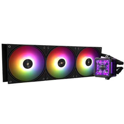 Thermalright FW PRO 360 ARGB White-360mm AIO CPU Liquid Cooler,IPS LCD Screen with 320 * 320 Resolution,for AM4/AM5/Intel LGA1700/1851,’2.73 inch’Magnet-Absorbent LCD Screen for Images