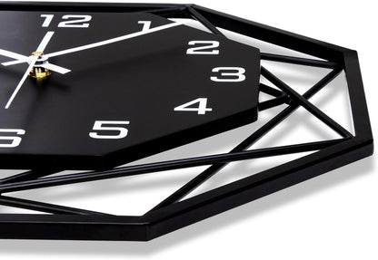 Ceas de perete VIVILINEN 58cm metal negru silentios analog