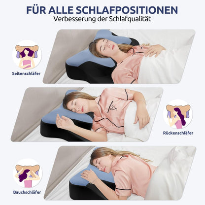 Perna cervicala DONAMA KH1067 Memory Foam respirabila, 66x37x13 cm