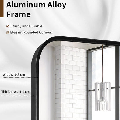 Oglinda Koonmi Full Length 52x161 cm cu rama aluminiu negru