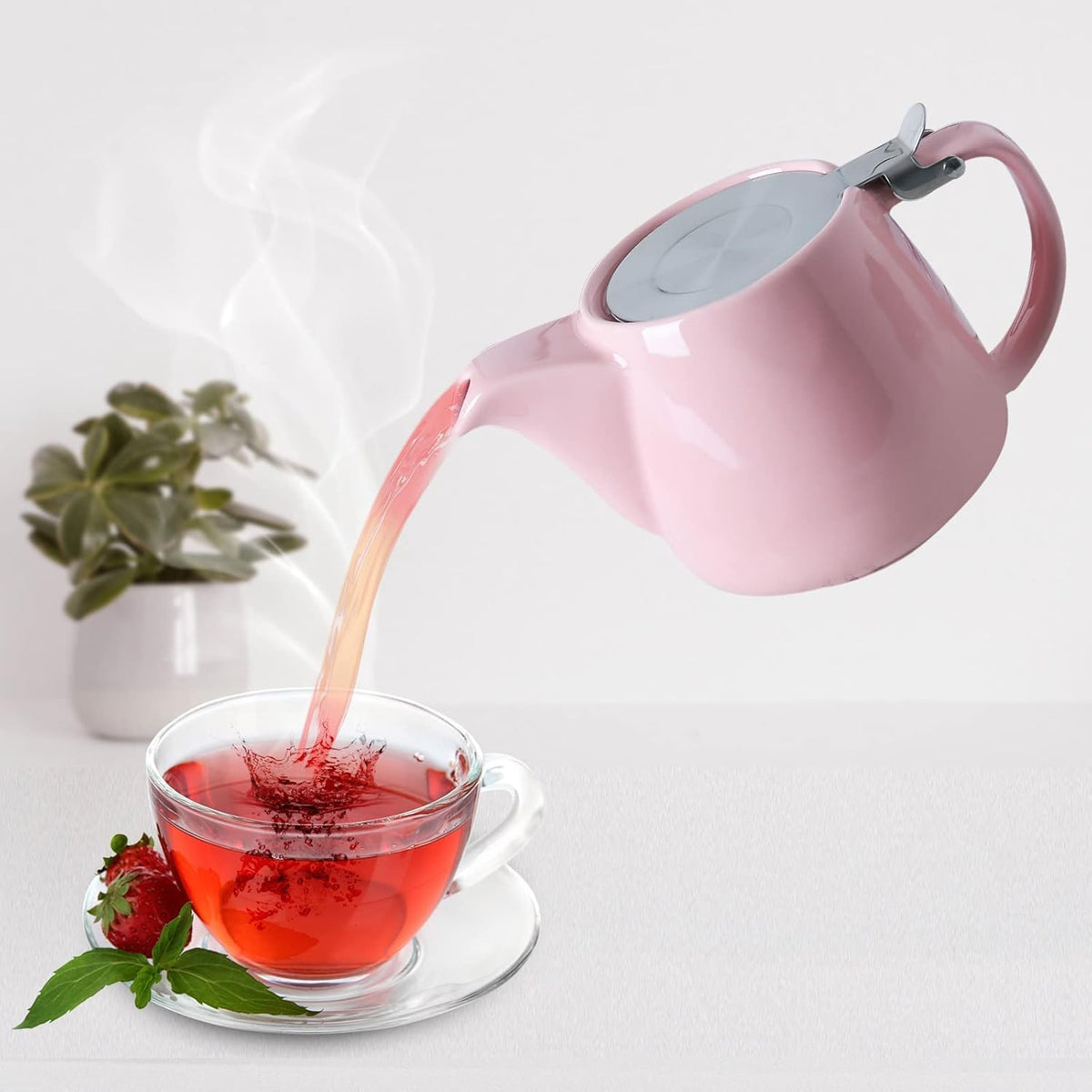 Ceainic VIVILINEN Porcelain 1.2L cu Infuzor Detasabil pentru Ceai