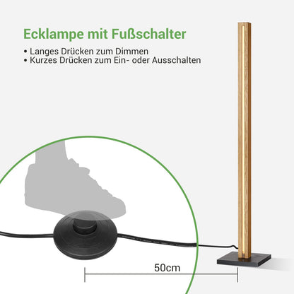 Lampa de podea EDISHINE Wooden 18W LED dimmabila 3000K greige