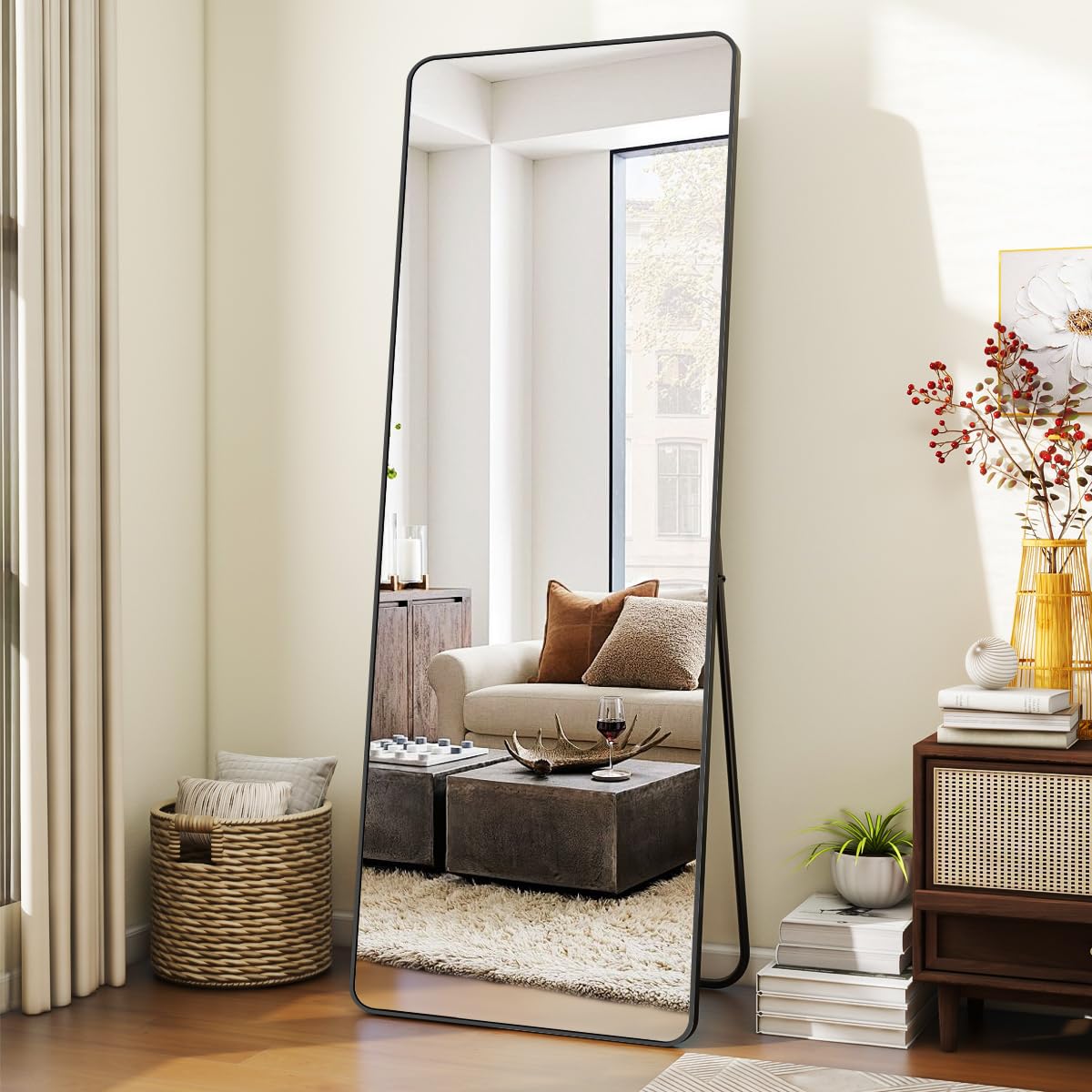 Oglinda Koonmi Full Length 52x161 cm cu rama aluminiu negru