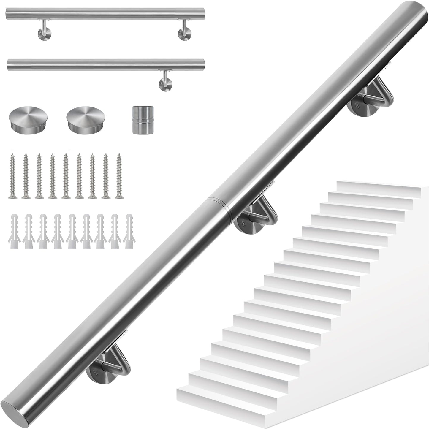 Balustrada OUUTMEE Handlauf din otel inoxidabil 200 cm, 304