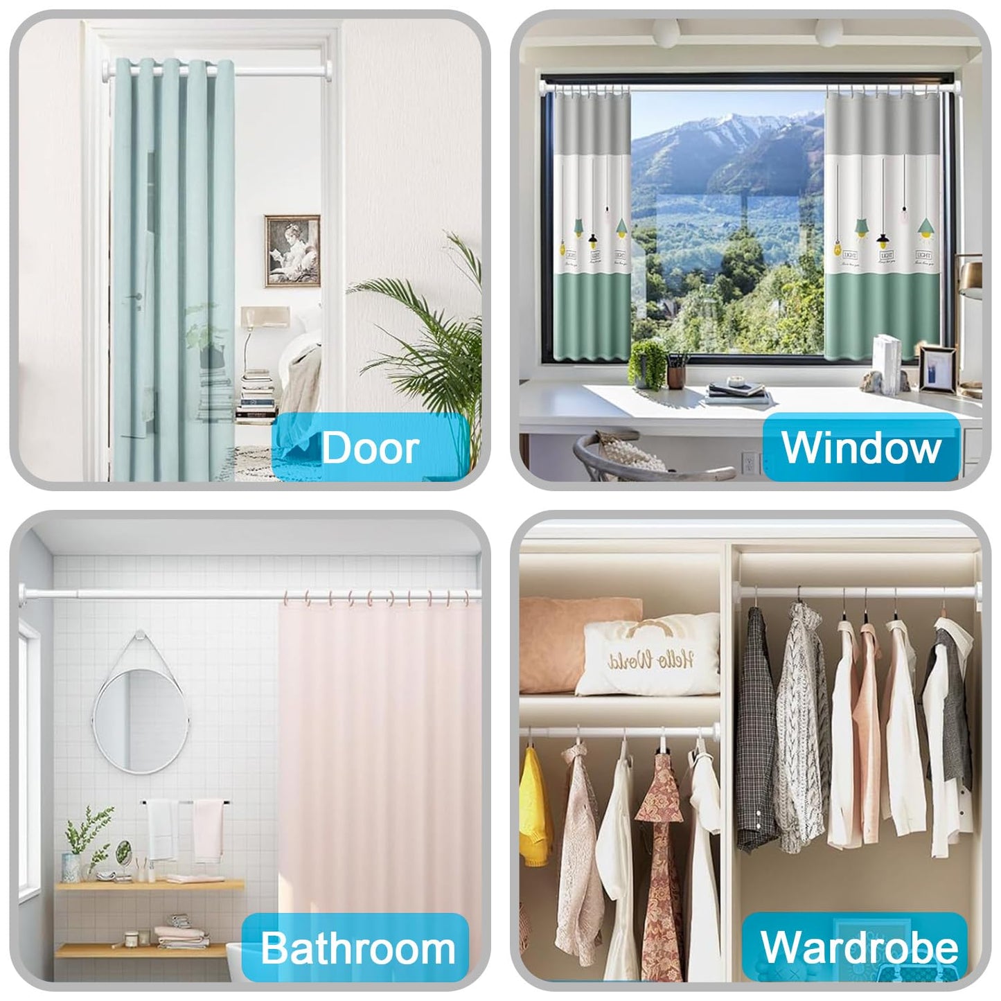 Tija dus Kongming extensibila 60-290 cm otel inoxidabil alb
