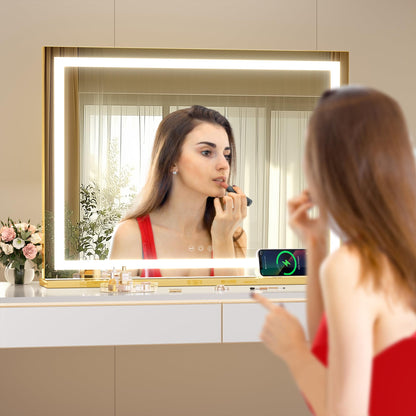 Oglinda cosmetica Hasipu 70x50 cm LED 3 moduri lumina touch