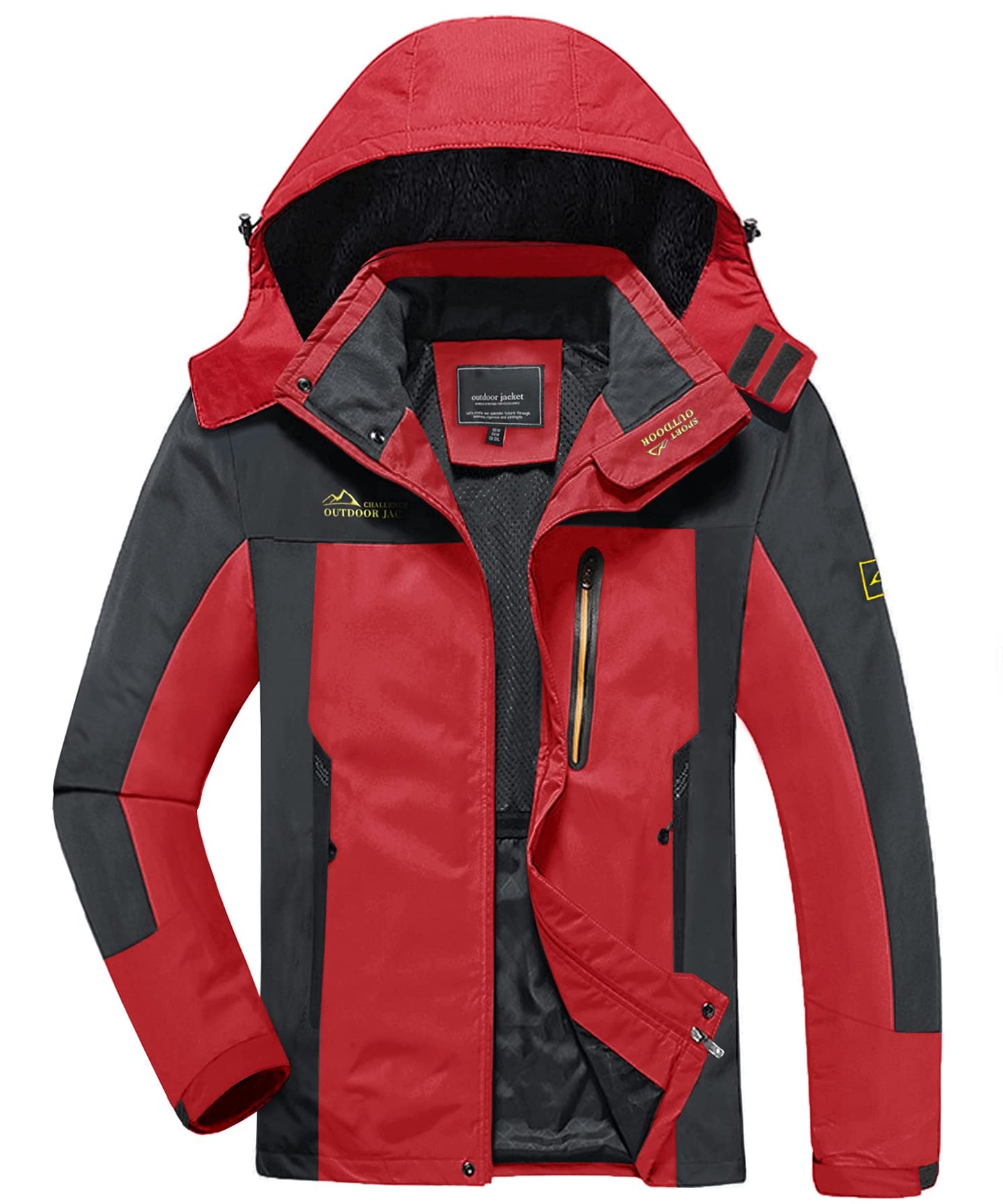 KEFITEVD Softshelljacke Herren Wasserabweisende Funktionsjacke mit Abnehmbarer Kapuze Leichte Outdoorjacke für Wandern Trekking