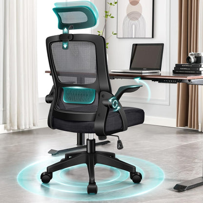 Scaun birou ALFORDSON ergonomic mesh negru suport lombar reglabil