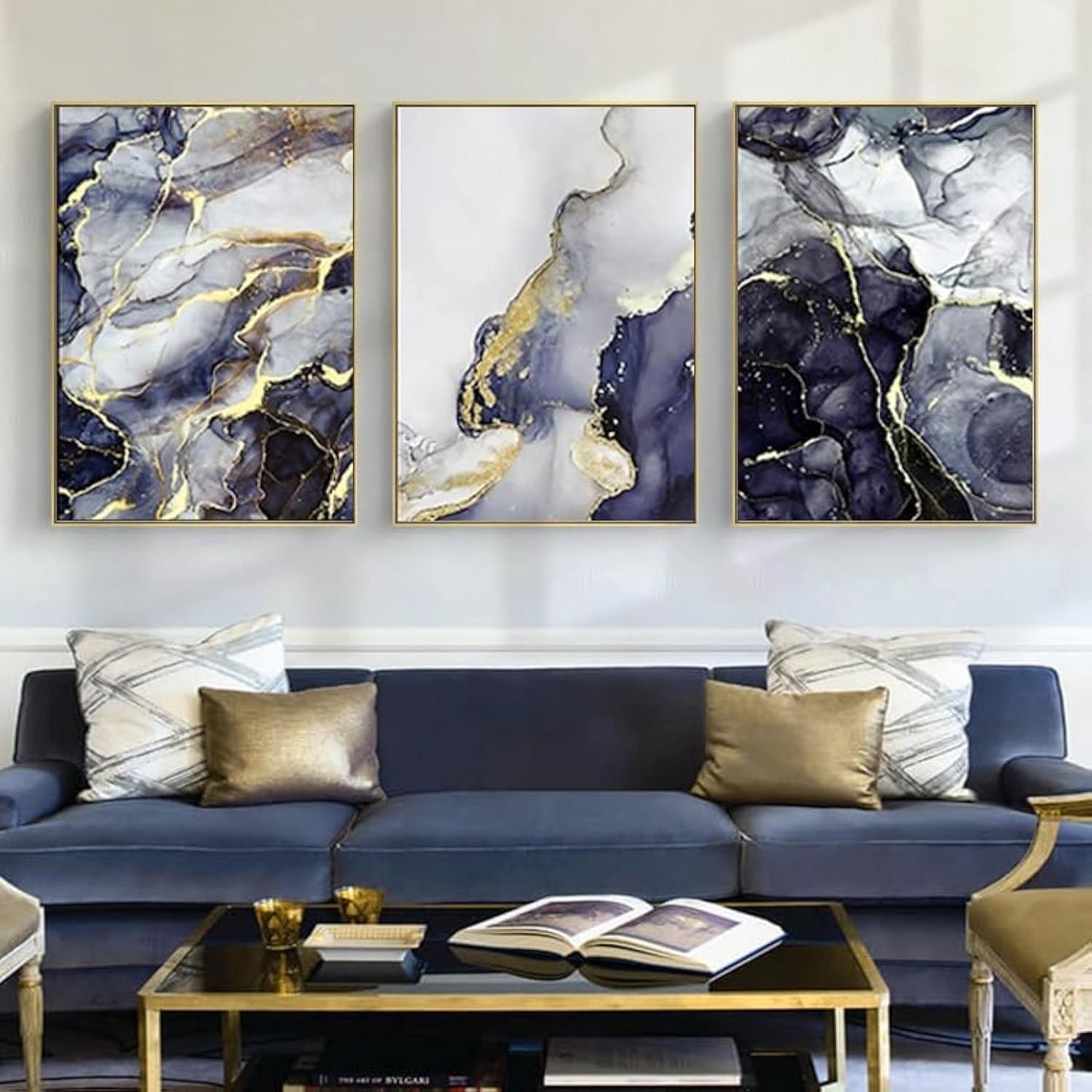 Tablou QPLGTU Marble Canvas Painting 60x90 cm, set 3 piese