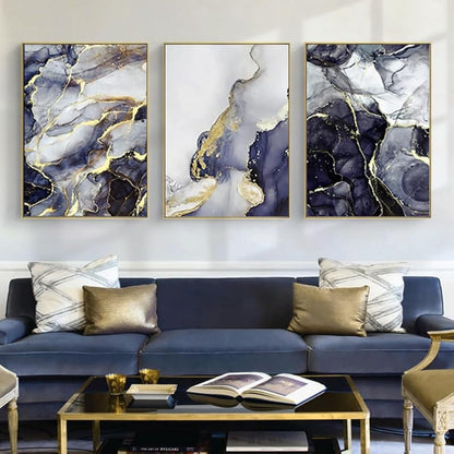 Tablou QPLGTU Marble Canvas Painting 60x90 cm, set 3 piese