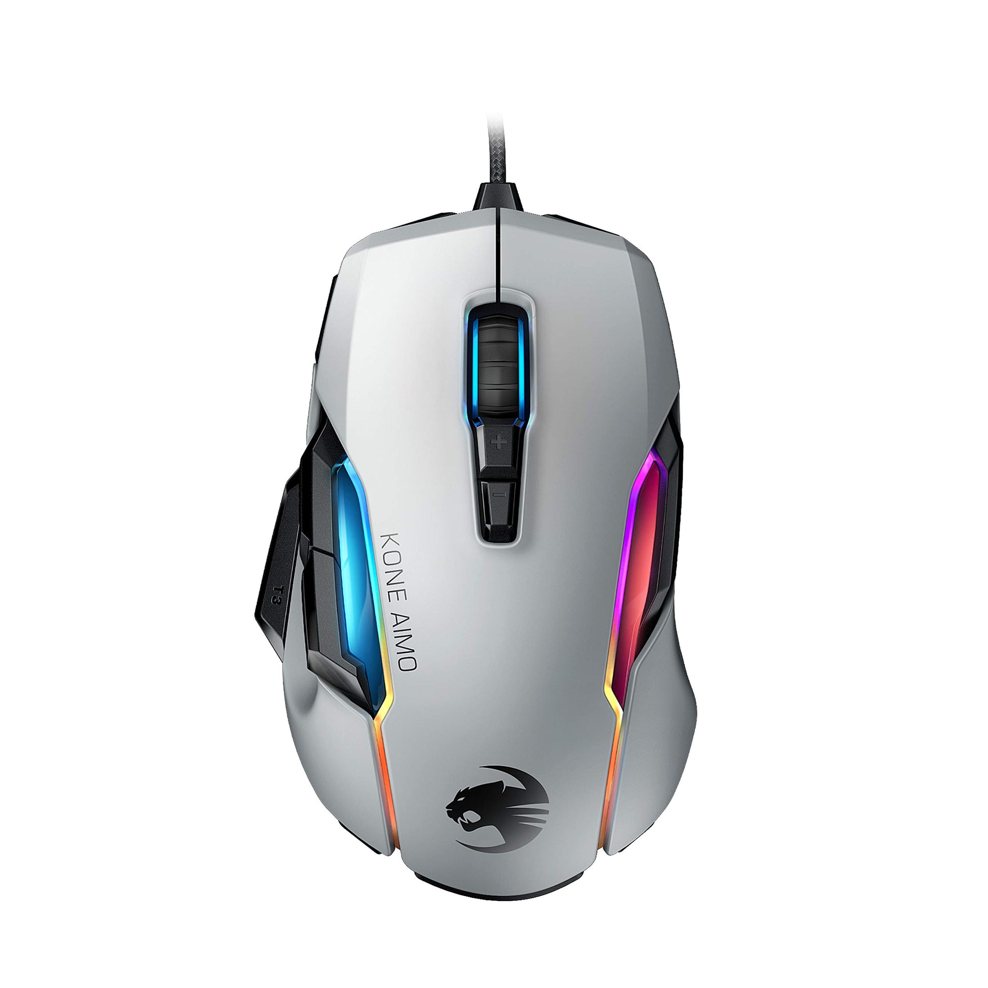 ROCCAT Kone Pro Air Gaming PC Wireless Mouse, Bluetooth Ergonomic Performance Computer Mouse with 19K DPI Optical Sensor, AIMO RGB Lighting & Aluminum Scroll Wheel, 100+ Hour Battery Life, White