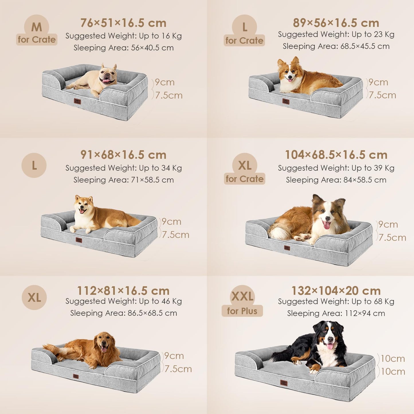Pat caini EHEYCIGA Orthopedic Dog Sofa13M-DE Memory Foam 76x51cm