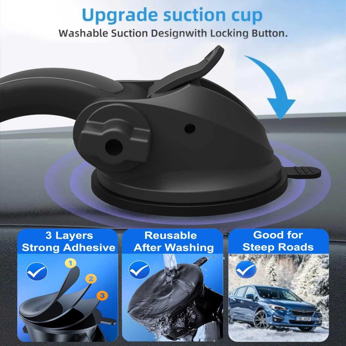 Cuxwill Tablet Halterung Auto Armaturenbrett Halter for 4-13 Zoll iPad Handy, Truck KFZ Pkw Windschutzscheibe mit Saugnapf für iPad Pro 12.9 iPad Air Mini, Samsung Tab, Kindle Fire HD, iPhone